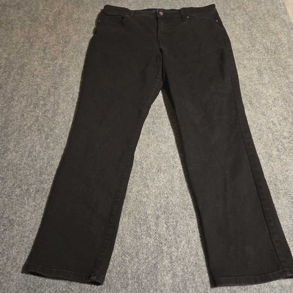 Bandolino Denim Jeans Womens Size 16 Black Amy Straight Stretchy Pockets